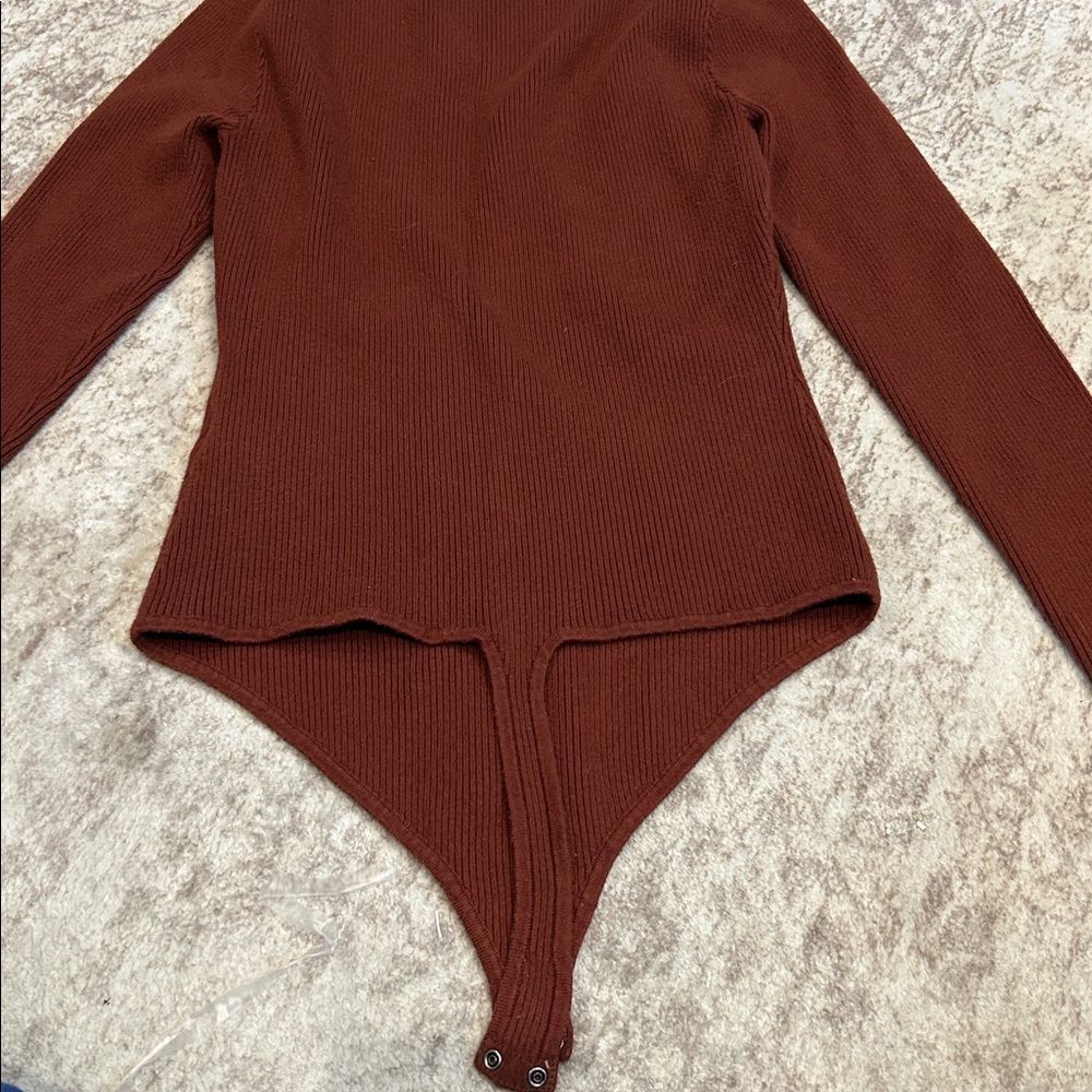 Abercrombie & Fitch Chocolate Ribbed Bodysuit thong, extra large cotton - Picture 9 of 9